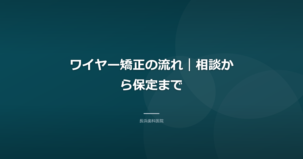 ワイヤー矯正の流れ|相談から保定まで