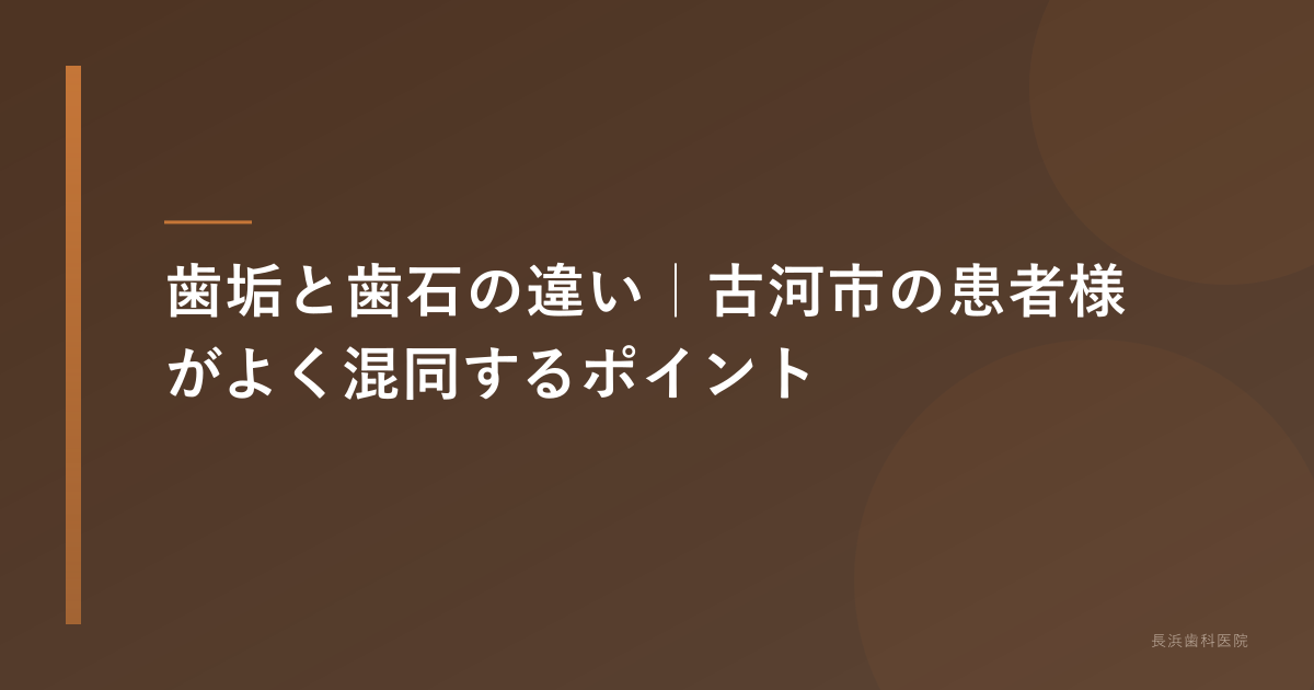歯垢と歯石の違い|古河市の患者様がよく混同するポイント