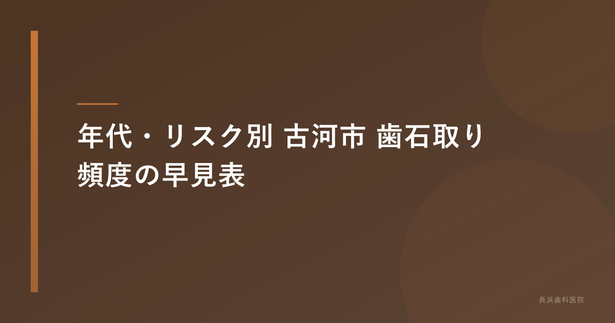 年代・リスク別 古河市 歯石取り頻度